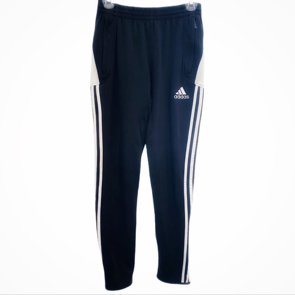 Adidas Climacool Black & White Three Stripe Athletic/Fitness Pants, Size Small*